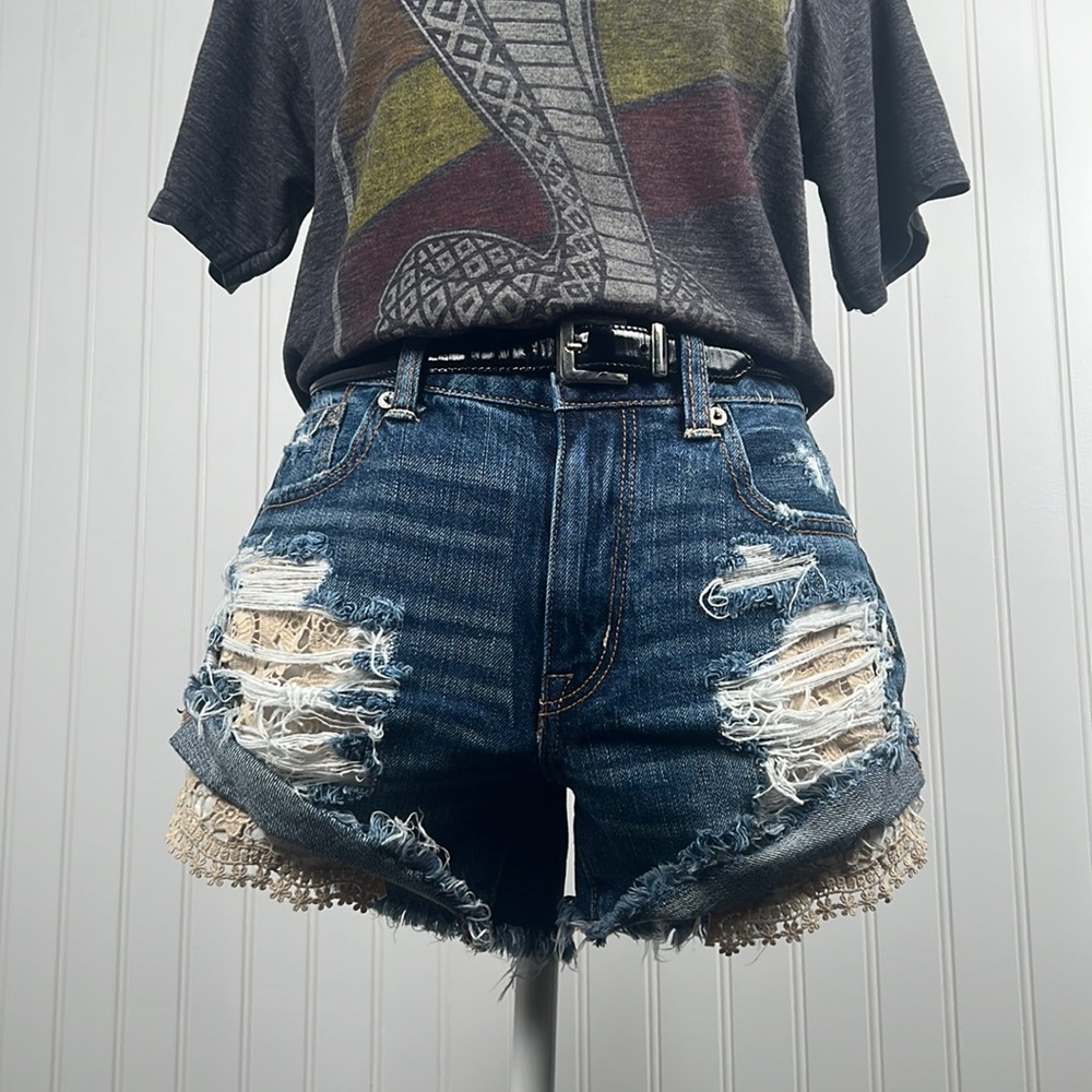 American Eagle hi-rise Festival jean shorts